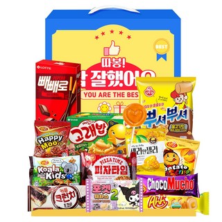 종합과자선물세트 참잘했어요 중형 단체간식선물박스, 1세트, 단체간식선물박스 14종