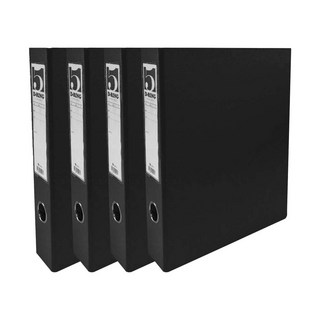 인터탑 플랜 고급형 합지 3공 D링 5cm A4 300매 수용, 4개, 검정색