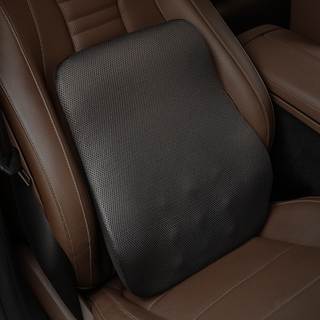 메이튼 차량용 메모리폼 등받이쿠션 허리쿠션, 1개, 블랙