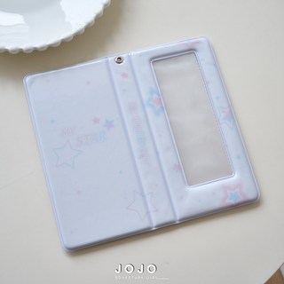 JOJO現貨 簡約芭蕾風人生四格相本 韓式拍貼 長形四格 拍貼本 相冊 卡冊 相簿 追星必備 收納冊 便攜 可愛 迷妹, 淡彩星星