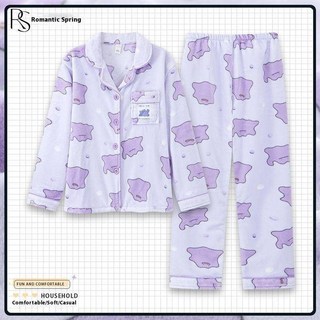 寶可夢百變怪睡衣套裝 法蘭絨刷毛保暖長袖傢居服 送女友