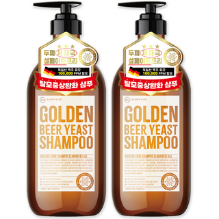 플리시아 저자극 탈모증상 완화 골든비어 이스트 샴푸 플로럴 퍼퓸 향, 2개, 1000ml
