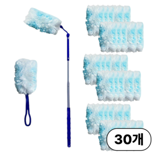 집으로프레시 흡착식 먼지털이 핸들 2종 리필 30개, 1세트, 화이트