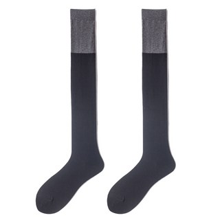 일본 스타일의 여분의 긴 허벅지 높은 스타킹을위한 일본 스타일의 여성 Harajuku 대비 컬러 패치 워크 대학 학교 학생 캐주얼 무릎 양말 hosiery