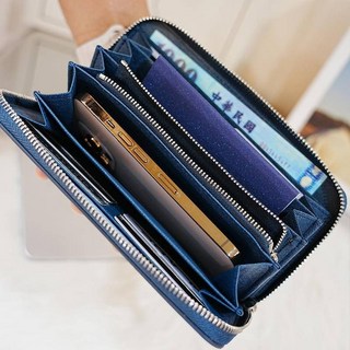 碳纖維紋牛皮長夾 手機錢包 護照錢包