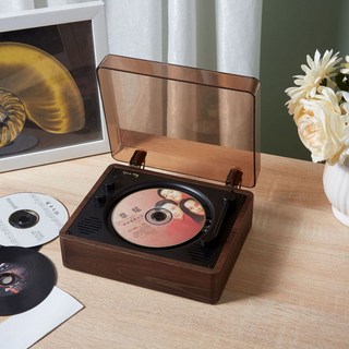 復古CD播放器 藍牙音響 懷舊CD播放機 家用音響，經典懷舊設計，無線藍牙連接，操作簡單，高音質享受, 胡桃木【木質款】, CD-5