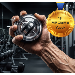 유보크 프리미엄 7세대 악력 파워 전완근 손목 스트레칭 운동기구 스트레칭 자이로볼, 1개, 메탈릭
