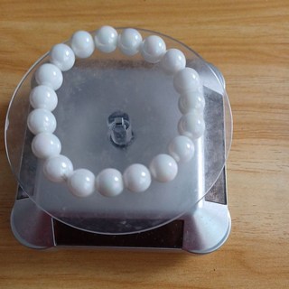 10米淡水白貝珠圓珠手串，天然珍珠，手工製作，長度可調整，女士手鍊