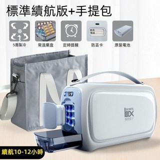 SECRETSBOX秘密盒子 胰島素冷藏盒 藥品專用充電冷藏箱 車載迷你便攜式冰箱, BOX3主體「1塊電池+手提包」