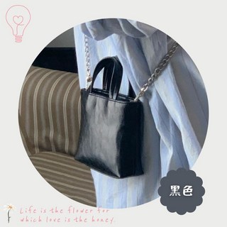 BabyHippo 迷你手提小方包 韓版銀色小包 休閒手提斜背包 mini斜垮包 漆皮手提包 小廢包