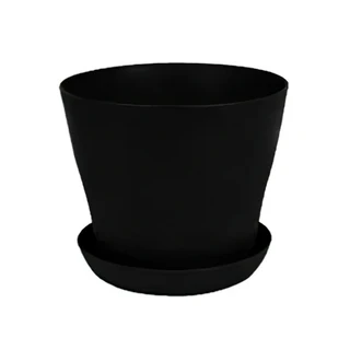 다채로운 꽃 냄비 라운드 재배자 다육 식물 화분 정원 트레이 사무실 심기 용품, 02 L 1000ML, 03 Black