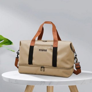 學生旅行包手提便攜運動健身挎包短途齣差行李包大容量衣物收納袋