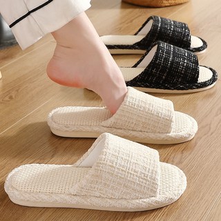 日系亞麻拖鞋 室內拖鞋 透氣吸汗防滑四季居家拖鞋, 亞麻//粉色經典款, 1個