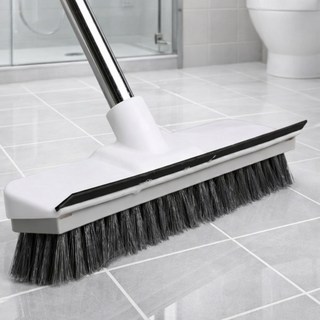 클린생활 2in1 화장실 바닥 롱 청소솔, 화이트(White), 1개