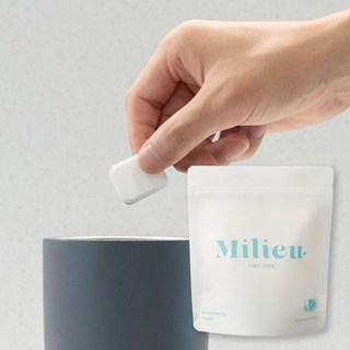 밀리유 텀블러 클리너 세제 발포 클리너 커피포트 전기포트 세척, 30개, 10g