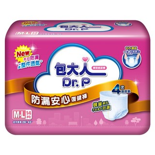 包大人Dr.P褲型紙尿褲M-L號14片裝，透氣防漏，棉柔親膚，如內褲般舒適, 1個, 14, M-L