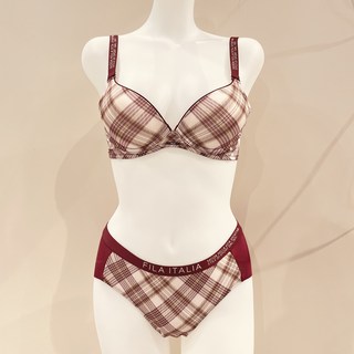 FILA 휠라언더웨어 NC터미널점 ##젊은감성## 여성 트렌디체크 와이어브라+팬티 FI4BAFDRF6680F DWN