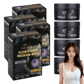 더고래샵 [세트할인] 고래크림+미국산쏘팔메토 커지는 남성 마사지 전립선 강직도 잔뇨개선 갱년기, 4개, 100ml