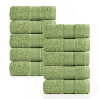 록신 호텔수건 타월 코면사 부드러운 540GSM 40수, 10개, 그린