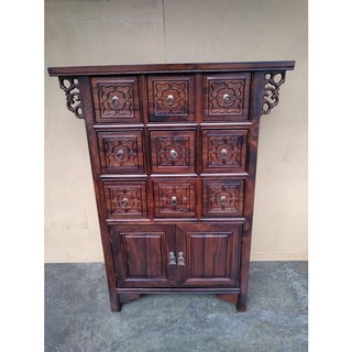 小o結緣館仿古九抽二門收納櫃 雞翅木 81x38x106