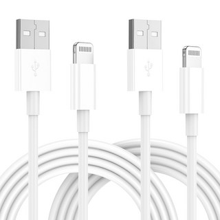 아이폰 고속 충전 케이블 usb to 8핀, 2개, 화이트, 1.8m