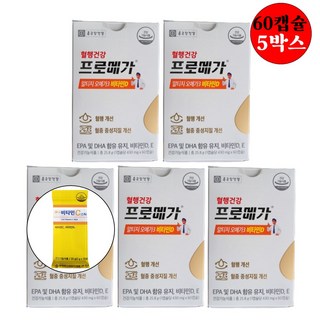 알티지 오메가 오매가 3 쓰리 스리 듀얼 비타민D 비타민E 냄새 어취 비린내 없는 안나는 먹기편한 작은알 장용성 캡슐 맘리스 비타민C 사은품 증정, 5박스, 60정