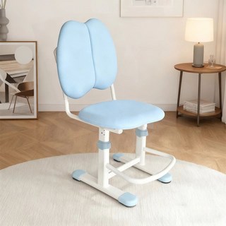E家工廠 兒童學習椅 成長椅 兒童電腦椅 手動升降 兒童升降椅, 103-成長升降學習椅帶腳踏（湖光藍）