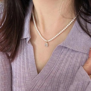 패션 여성 진주 목걸이 고급스러운 악세사리 진주 목걸이 기질 여자 큐빅 진주 목걸이 ZZL