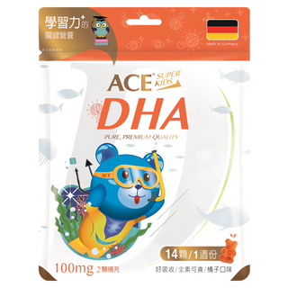 ACE SUPER KIDS DHA藻油軟糖, 2.8g, 14顆, 1包