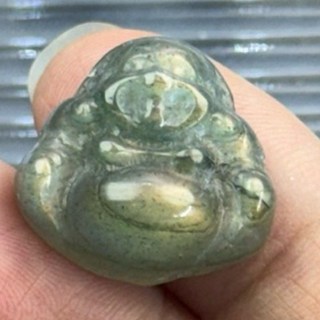 采禪手作 B474 拉長石 佛公 彌勒佛 （側直通孔）采禪指定訂製款 18.6*19.7*9.1mm, 1個
