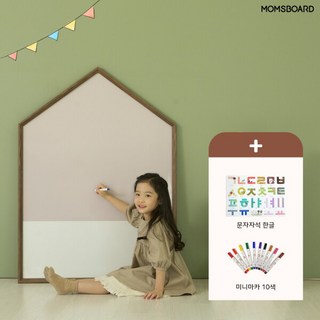 [맘스보드] 레브하우스애드보드 M & 마카10색+문자자석한글, 옵션선택:레브하우스애드페일화이트+베이비핑크보드