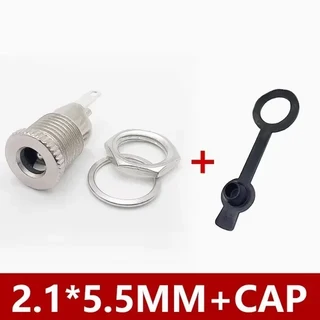 10/50/200Pcs 금속 DC 전원 잭 소켓 DC-099 5.5mm * 2.1mm 암 패널 마운트 커넥터, 03 10PCS, 03 2.1mm with Cap
