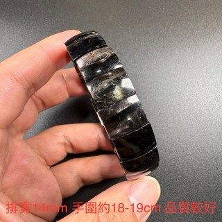 金運石手排 手串 手鏈 優美線型光澤 紫蘇灰石 銀線石 排寬約14mm 適用手圍約18-19cm