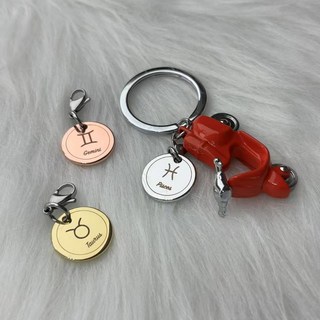 Metalmorphose 搭配鑰匙圈 限量商品 專屬12星座金屬吊飾 生日禮, 1個, 牡羊座