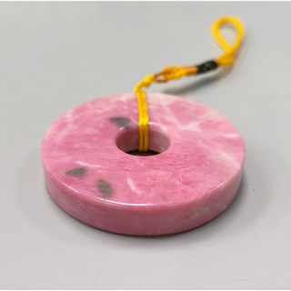 54mm 台灣花蓮 超粉紅 玫瑰石 平安環 掛件/擺件/紙鎮, 1個