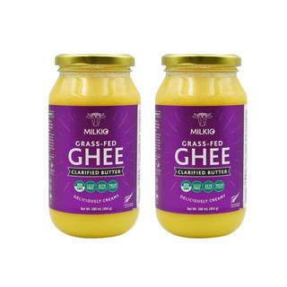 MILKIO Grass-Fed Ghee 澄清奶油 Non-GMO Gluten-Free Keto Paleo, 2個, 500 ml (454 g)