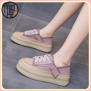 軟底小白鞋女兩穿厚底闆鞋2025年春夏季新款時尚透氣百搭休閒鞋潮