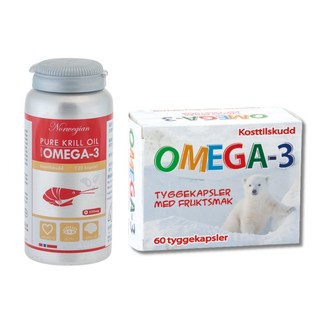 Isbjorn 挪威北極熊保健專家 磷蝦油魚油膠囊+DHA兒童魚油 (120顆/瓶+60顆/盒) 保健禮盒, 1套, 180顆