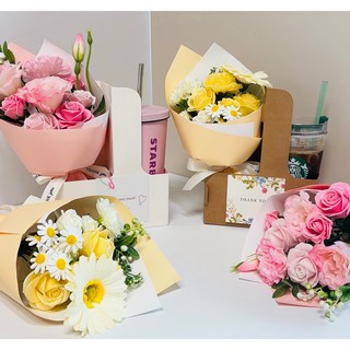 플라워허니B 커피 캐리어 비누 꽃다발, 1개, 핑크