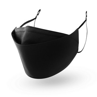 K's凱恩絲 KF94韓版4D立體透氣蠶絲口罩-鋅離子抗菌/抗病毒布料 (成人專用), 黑色 (黑色耳繩), 1個