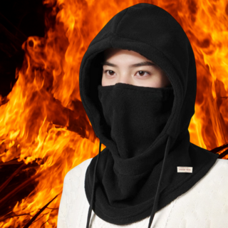 비바핏 기모 후드 넥워머 방한 바라클라바, 블랙, 1개