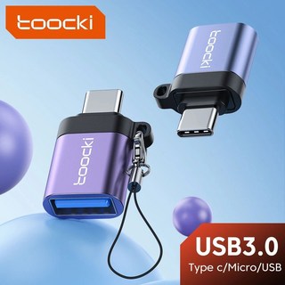 Toocki Type-C 轉 USB 3.0 轉接頭 OTG掛繩款 Macbook 隨身碟 硬碟轉接器 滑鼠, 1個, Type-C轉Micro,黑, 黑
