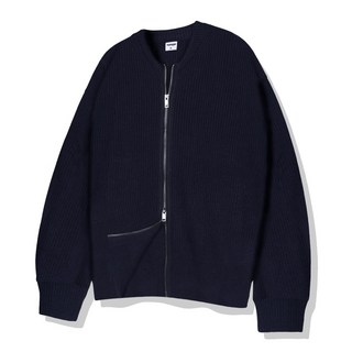 [쿠마르] 심플 2WAY 오버핏 니트 집업 가디건_네이비 [ULZG_3012]