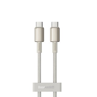 倍思 鎢金 100W PD快充線 TypeC to C 蘋果15筆電 EMarker 高耐磨傳輸線 1M 2M, 1個, 星鈦金