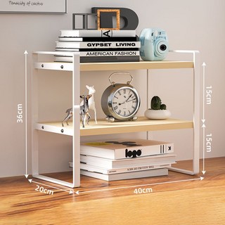 라파바 미니 우드 선반 다용도 책상정리 하부장 수납장, 화이트+우드 2단, 1개