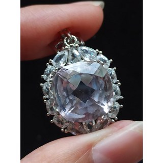 紫水晶 方切 吊墜 925銀 天然