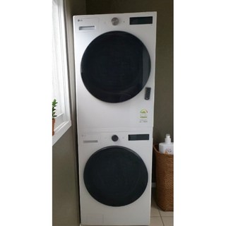 [10% 환급가전] LG전자 트롬 오브제컬렉션 세탁기 + 건조기 + 스태킹키트 세트 KFG19WN-8WN 19kg + 18kg 방문설치, 릴리화이트, FG19WN-8WNS