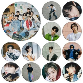 臺灣出貨-HYBE新男團BOYNEXTDOOR概念照同款徽章 鏡子鑰匙扣 掛件配飾 周邊, 1個, taesan 3,徽章