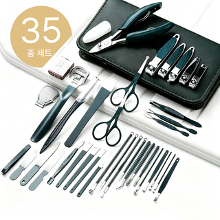 오웨테 내성발톱용 전문가용 고급 고강도 절삭 발톱깎이 35종세트, 1개, 그린