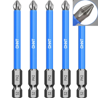 09몬 휘지않는 드릴비트 90mm 강력한 자력 십자 충전드릴 비트, 5개